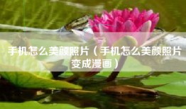 手机怎么美颜照片（手机怎么美颜照片变成漫画）