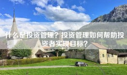 什么是投资管理？投资管理如何帮助投资者实现目标？