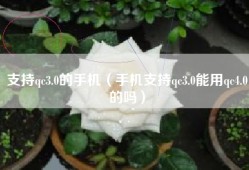 支持qc3.0的手机（手机支持qc3.0能用qc4.0的吗）