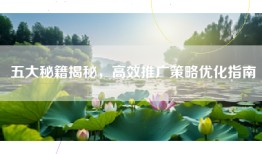 五大秘籍揭秘，高效推广策略优化指南