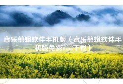 音乐剪辑软件手机版（音乐剪辑软件手机版免费mp3下载）