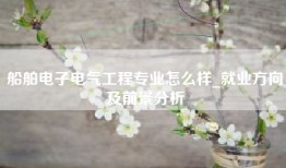 船舶电子电气工程专业怎么样_就业方向及前景分析