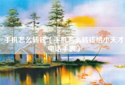 手机怎么转钱（手机怎么转钱给小天才电话手表）