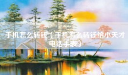 手机怎么转钱（手机怎么转钱给小天才电话手表）