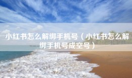 小红书怎么解绑手机号（小红书怎么解绑手机号成空号）
