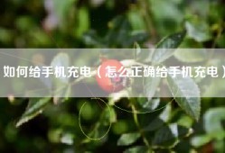 如何给手机充电（怎么正确给手机充电）