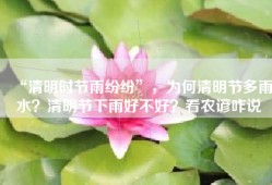 “清明时节雨纷纷”，为何清明节多雨水？清明节下雨好不好？看农谚咋说