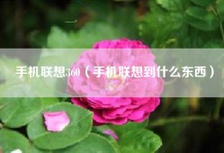 手机联想360（手机联想到什么东西）