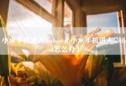 小米手机进入fastboot（小米手机进入fastboot怎么办）