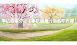 手机应用分类（手机应用分类名称有趣）