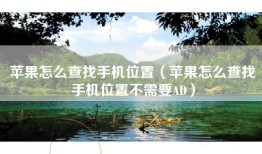 苹果怎么查找手机位置（苹果怎么查找手机位置不需要AD）