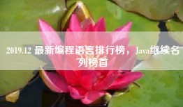 2019.12 最新编程语言排行榜，Java继续名列榜首