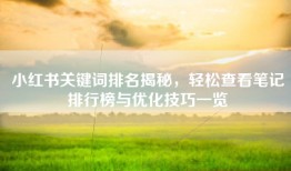 小红书关键词排名揭秘，轻松查看笔记排行榜与优化技巧一览