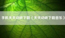 手机天天动听下载（天天动听下载音乐）