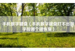 手机数字键盘（手机数字键盘打不出数字按哪个键恢复）