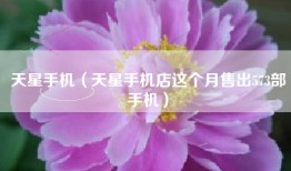天星手机（天星手机店这个月售出573部手机）