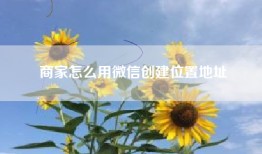 商家怎么用微信创建位置地址