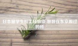 日本留学生打工经验谈-聊聊在东京搬过的砖