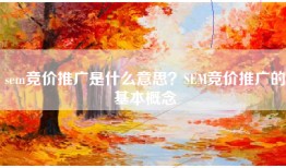 sem竞价推广是什么意思？SEM竞价推广的基本概念