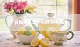 百度权重是什么该如何提高