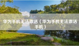 华为手机无法激活（华为手机无法激活手机）