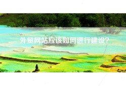 外贸网站应该如何进行建设？