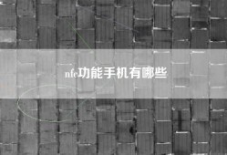 nfc功能手机有哪些