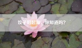 饺子的起源，你知道吗？