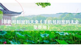 手机号和密码大全（手机号和密码大全免费用）
