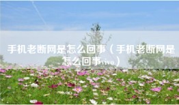 手机老断网是怎么回事（手机老断网是怎么回事vivo）
