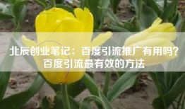 北辰创业笔记：百度引流推广有用吗？百度引流最有效的方法