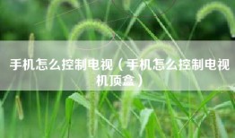 手机怎么控制电视（手机怎么控制电视机顶盒）