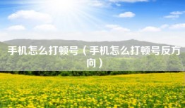 手机怎么打顿号（手机怎么打顿号反方向）