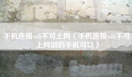 手机连接wifi不可上网（手机连接wifi不可上网别的手机可以）