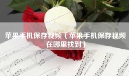 苹果手机保存视频（苹果手机保存视频在哪里找到）