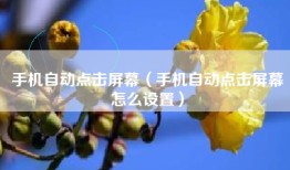 手机自动点击屏幕(手机自动点击屏幕怎么设置)