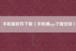 手机版软件下载（手机端app下载安装）
