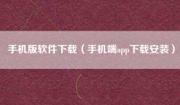 手机版软件下载（手机端app下载安装）