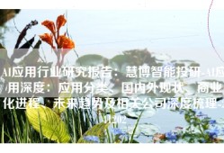 AI应用行业研究报告：慧博智能投研-AI应用深度：应用分类、国内外现状、商业化进程、未来趋势及相关公司深度梳理-241202