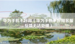 华为手机不好用（华为手机不好用客服反馈无法处理）