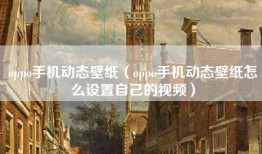 oppo手机动态壁纸（oppo手机动态壁纸怎么设置自己的视频）