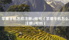 苹果手机怎样注册id账号（苹果手机怎么注册id号码）