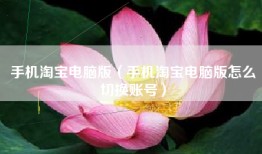 手机淘宝电脑版（手机淘宝电脑版怎么切换账号）