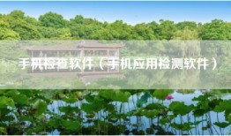 手机检查软件（手机应用检测软件）