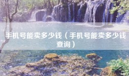 手机号能卖多少钱（手机号能卖多少钱查询）