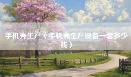 手机壳生产（手机壳生产设备一套多少钱）