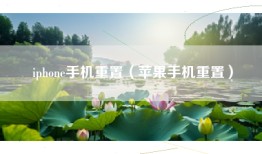 iphone手机重置（苹果手机重置）
