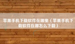 苹果手机下载软件在哪里（苹果手机下载软件在哪怎么下载）