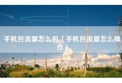 手机包流量怎么包（手机包流量怎么操作）