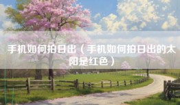 手机如何拍日出（手机如何拍日出的太阳是红色）